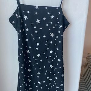 Lulus Black/Star Glitter Dress